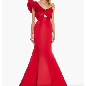 Red Ashley Lauren One Shoulder, Sz 6